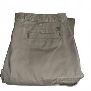 Carhartt Khaki Relaxed Fit Mens W42 x L30 Casual Work Pants RN:14806 100% Cotton